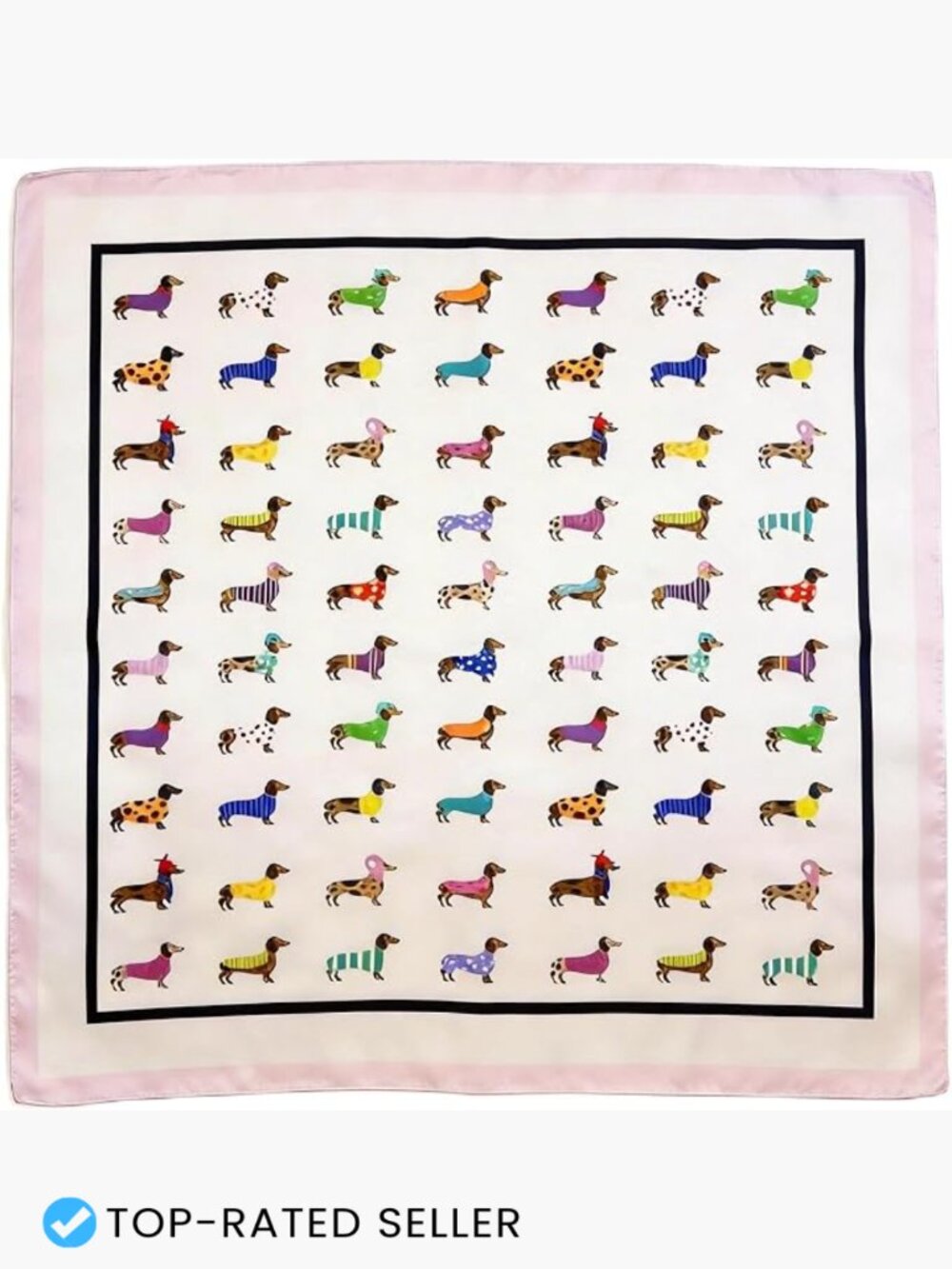 Square Satin Scarf Animal Prints Cute Cat Dog Bandana Hair Neck Bag Accessory